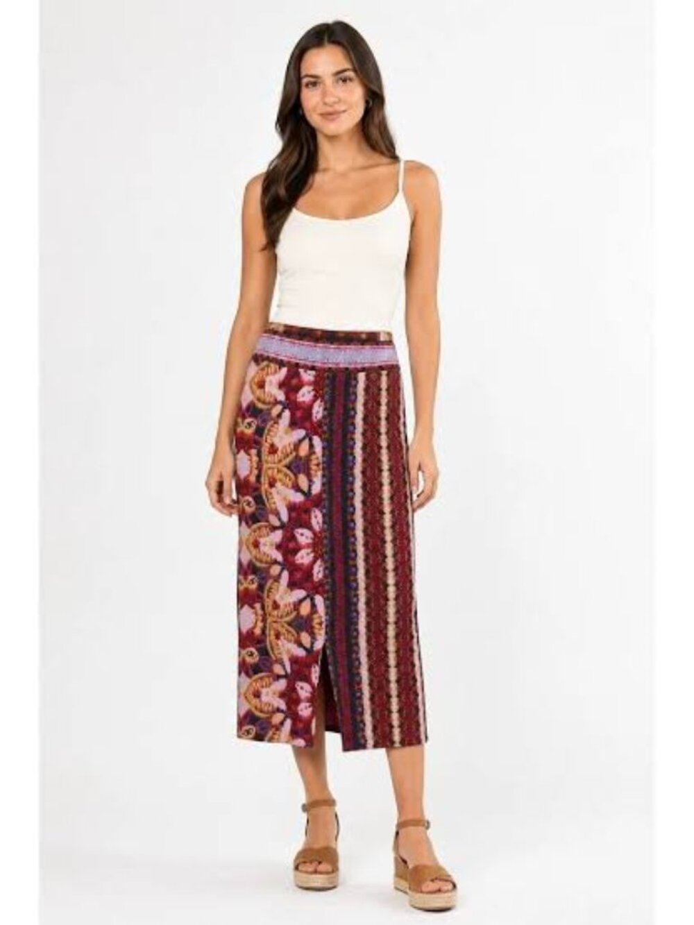 Anthropologie Maeve Marala Multi-Color Bohemian Style Knit Pencil Skirt NWT XSP